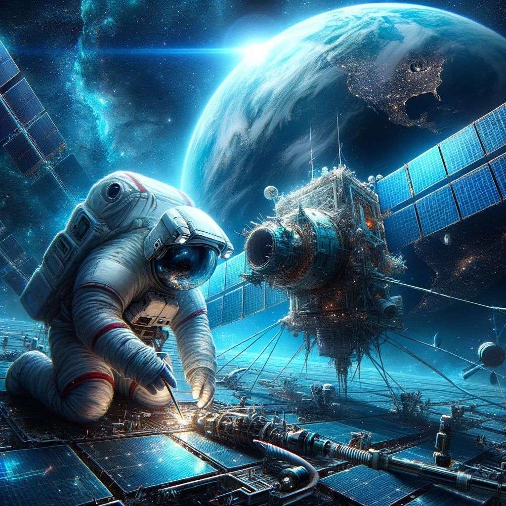 an astronaut, digital art created in Procreate